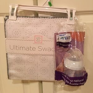 NEW SWADDLE DESIGNS ULTIMATE SPARKL & AVENT BOTTLE