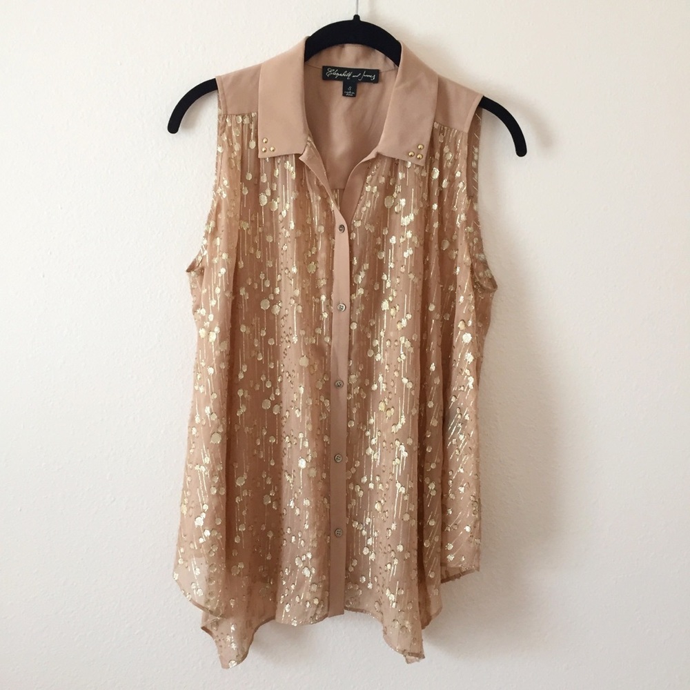 EUC Elizabeth & James Glitzy Sleeveless Blouse
