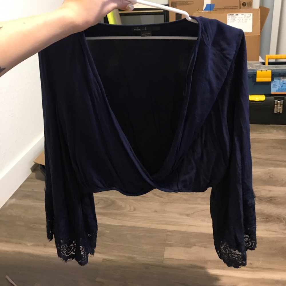 Navy Crop Top