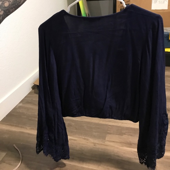 Navy Crop Top - Picture 2 of 4