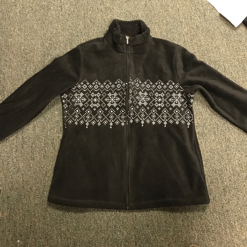 Long Sleeve Black Fleece Jacket