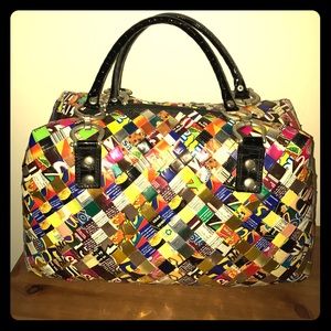 Handbag made from recycled candy wrappers!