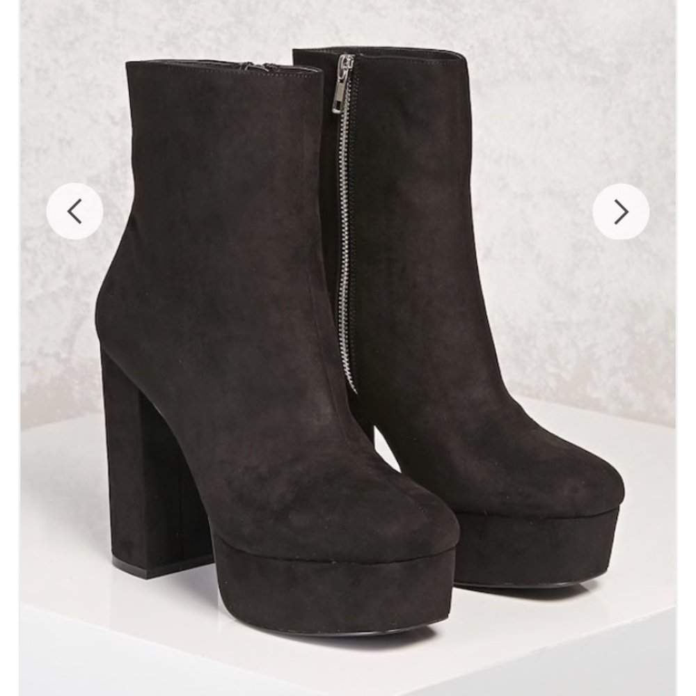 Faux suede forever21 platform booties