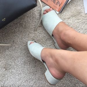 Mango Mule Sandals -us7.5 - 1"heel- Mint green