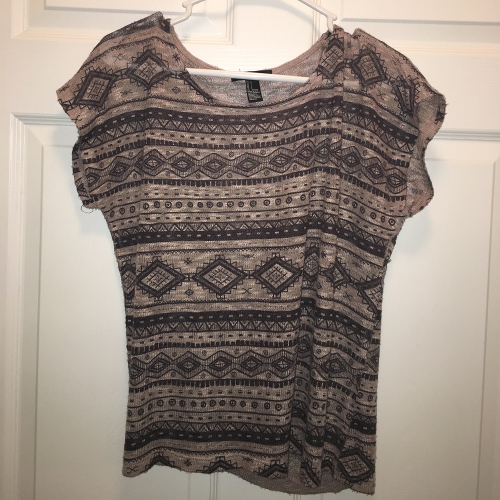 Brown/Tan Loose Fitting Top