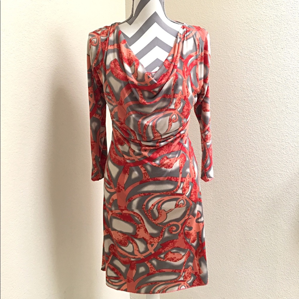 Orange Cowl neck dress