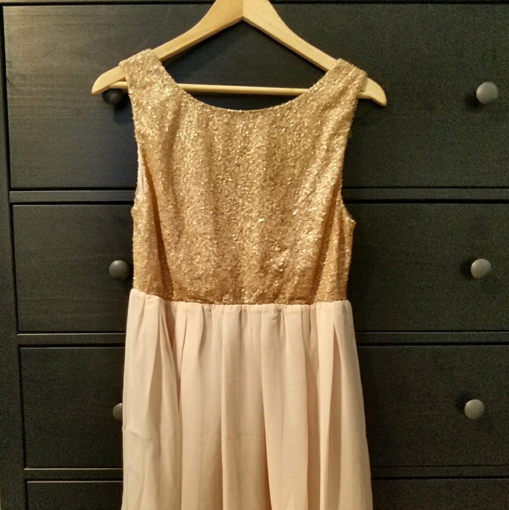 Spool No.72 Gold & Cream Sequined Dress