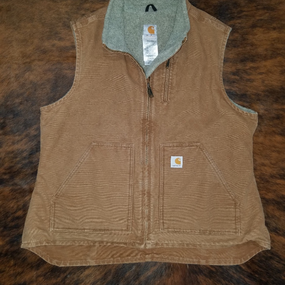 Carhartt Sandstone Mock Neck Women's Vest Brown XL