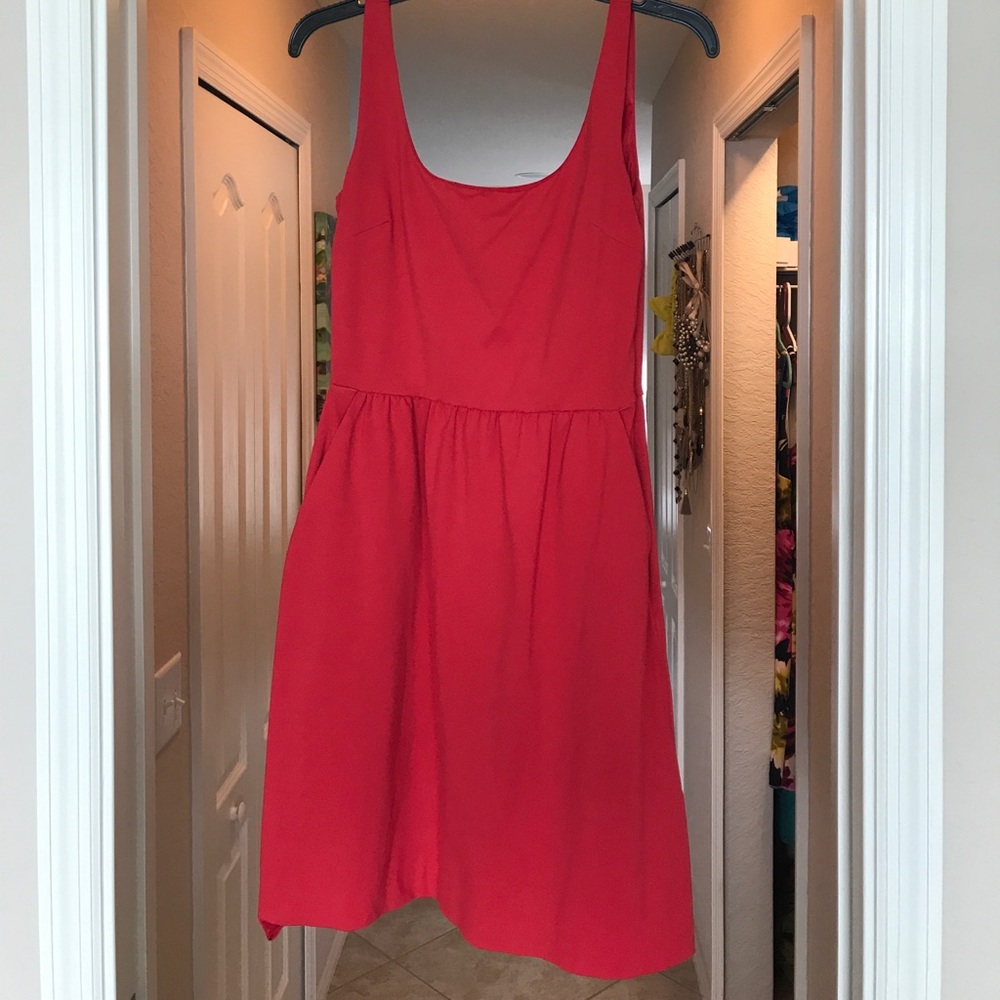 Cynthia Rowley red dress with pockets