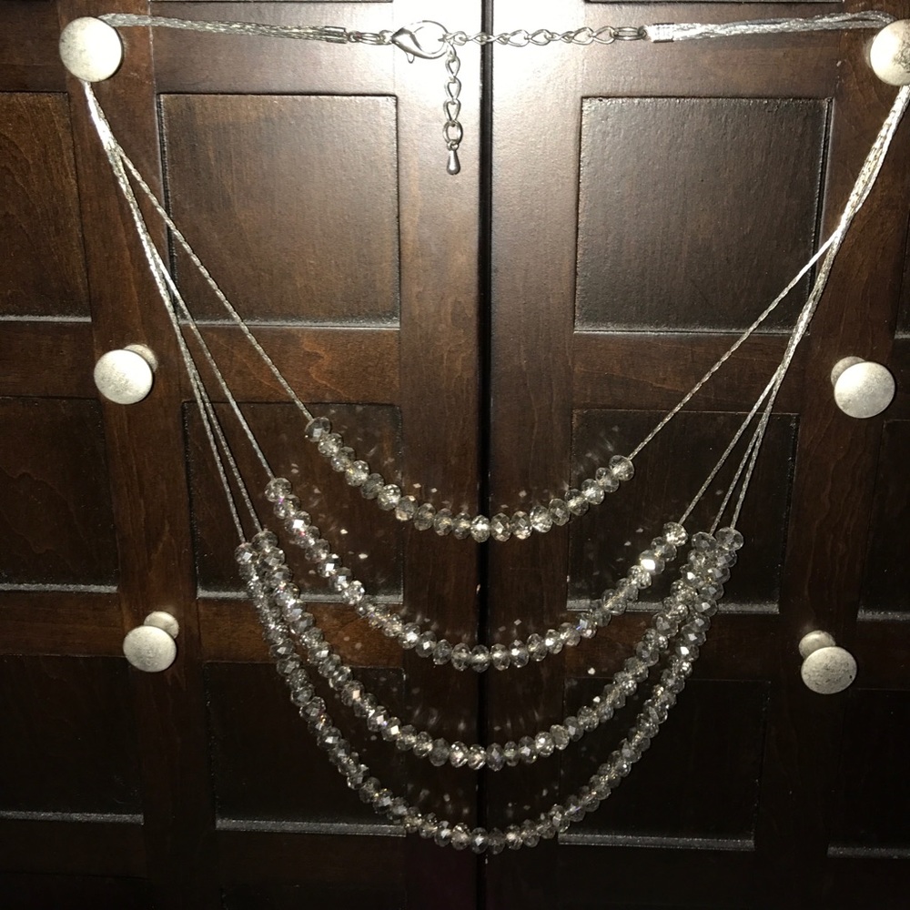 Silver beaded necklace