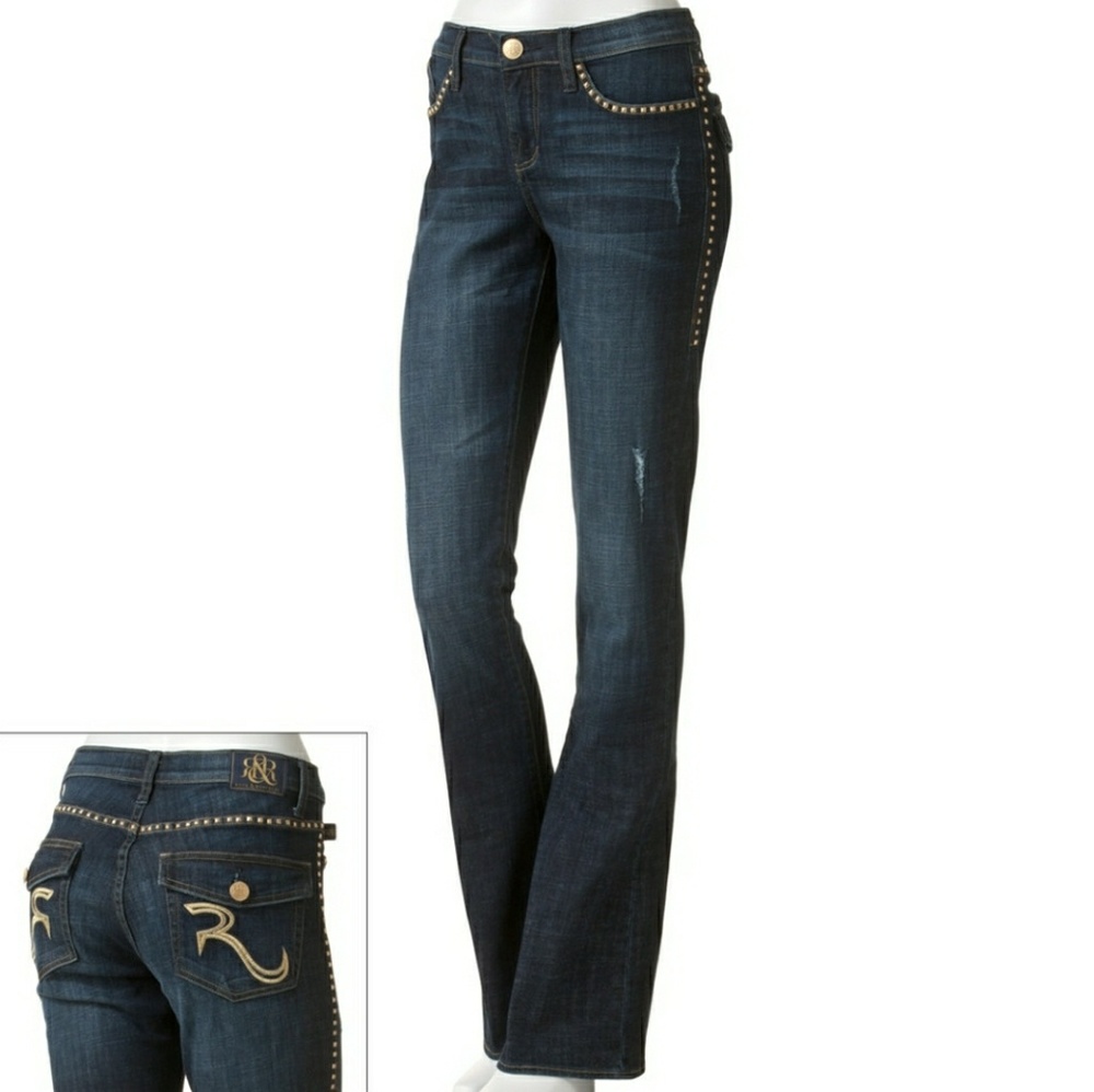 Rock&Republic Riveted Bootcut Jeans Sz 8