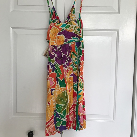 Strapless Tropical Print Dress or Beach Cover - Picture 1 of 4