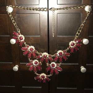 Maroon and gold necklace