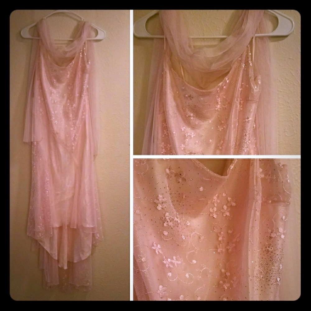 Beautiful pink rhinestone dress