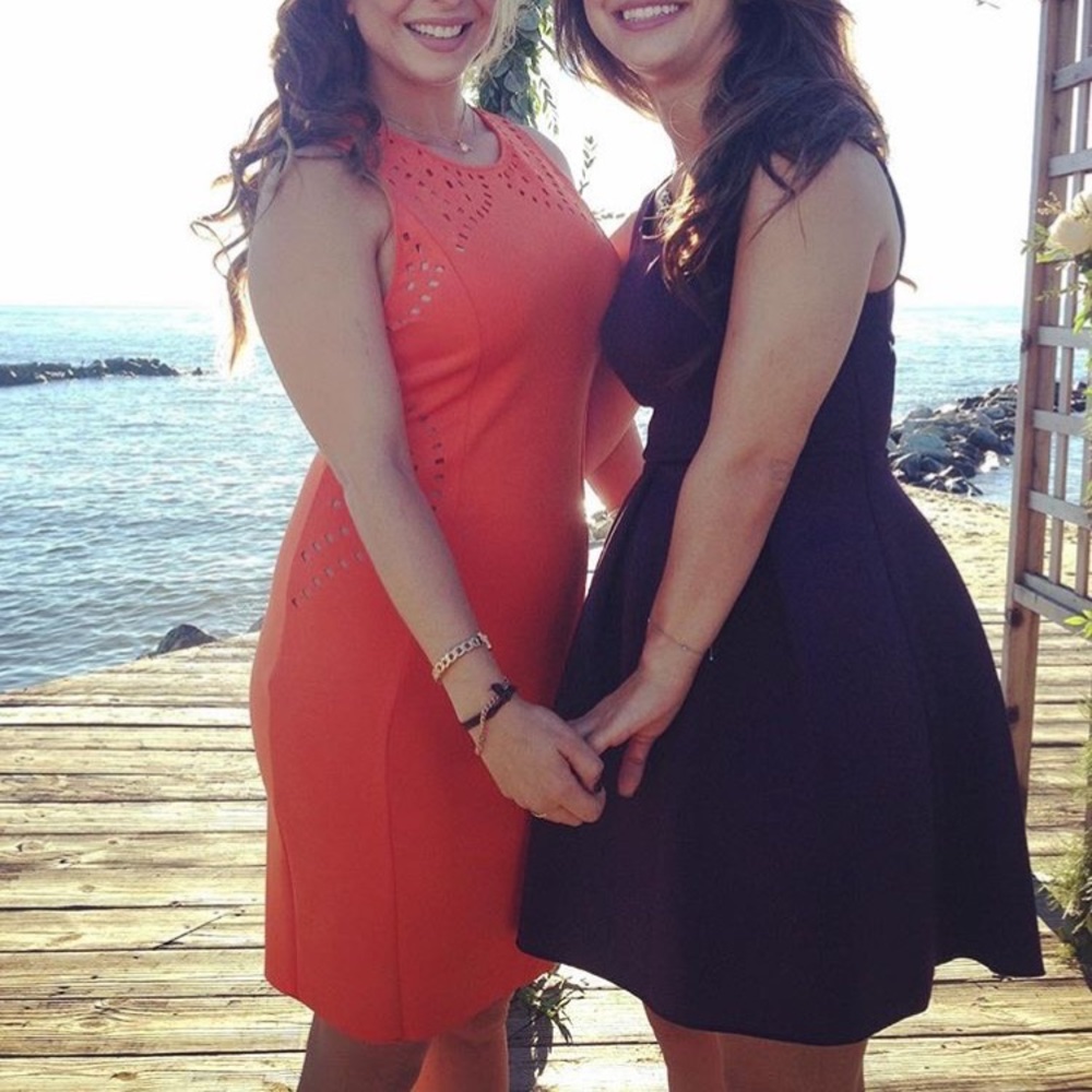 Orange Laser Cutout H&M Bodycon Dress Size Medium