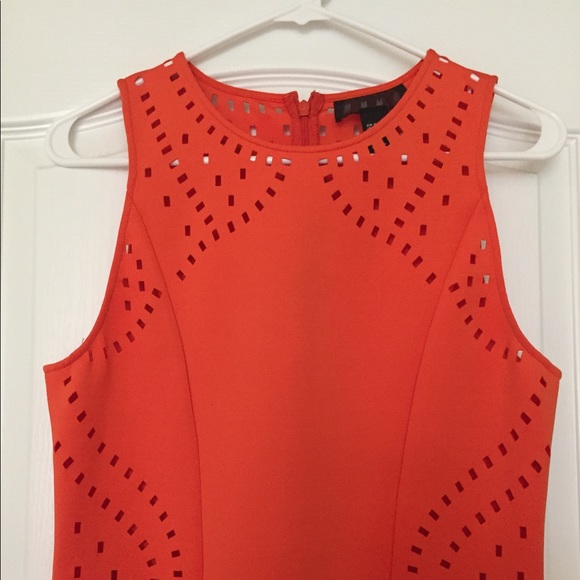 Orange Laser Cutout H&M Bodycon Dress Size Medium - Picture 5 of 8