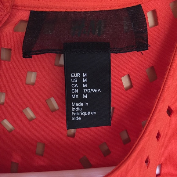 Orange Laser Cutout H&M Bodycon Dress Size Medium - Picture 6 of 8