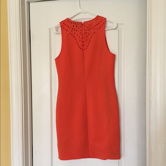 Orange Laser Cutout H&M Bodycon Dress Size Medium - Picture 8 of 8