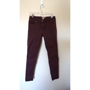 Levi's Burgundy 711 Skinny Jeans