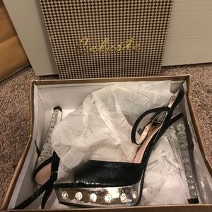 Black and bling Celeste heels