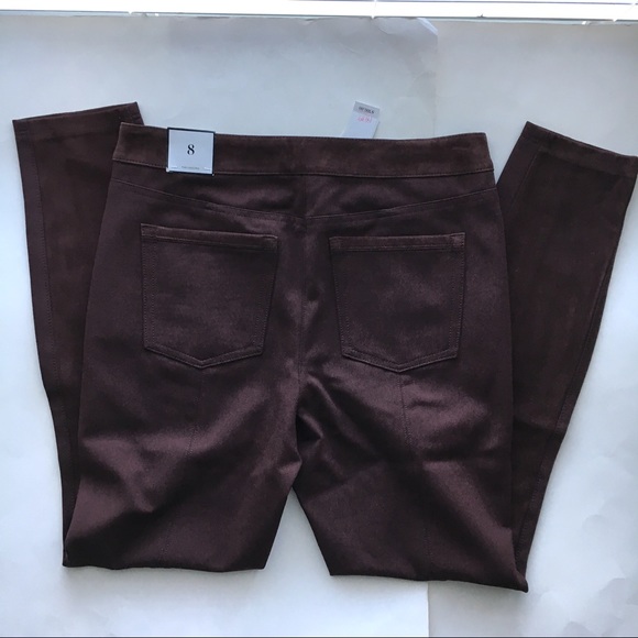 Coffee brown suede leather leggings pants - Picture 5 of 7