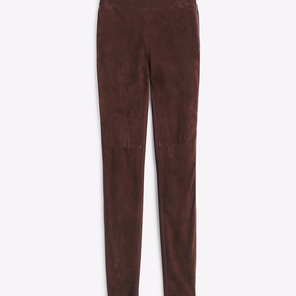 Coffee brown suede leather leggings pants - Picture 7 of 7