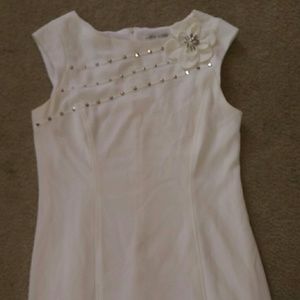 Sandra darren white knee length dress