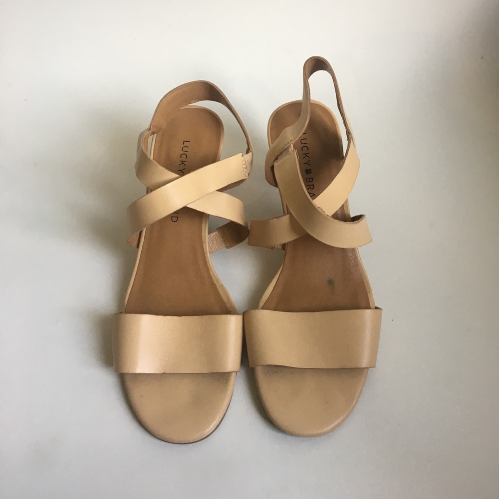 Nude sandal heels