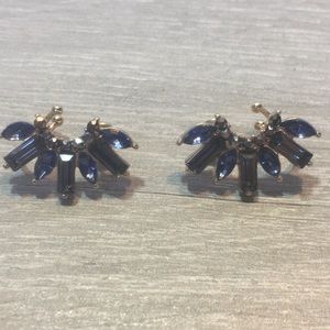 Blue and Gray  Rhinestone Ear Climbers