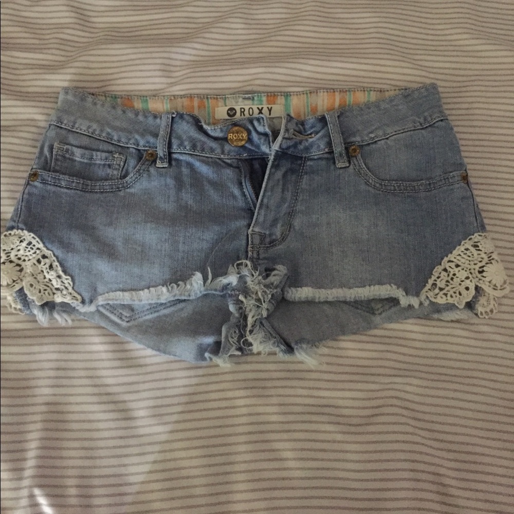 Roxy lace appliqué shorts