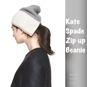 NWOT Kate Spade Zip Up Beanie