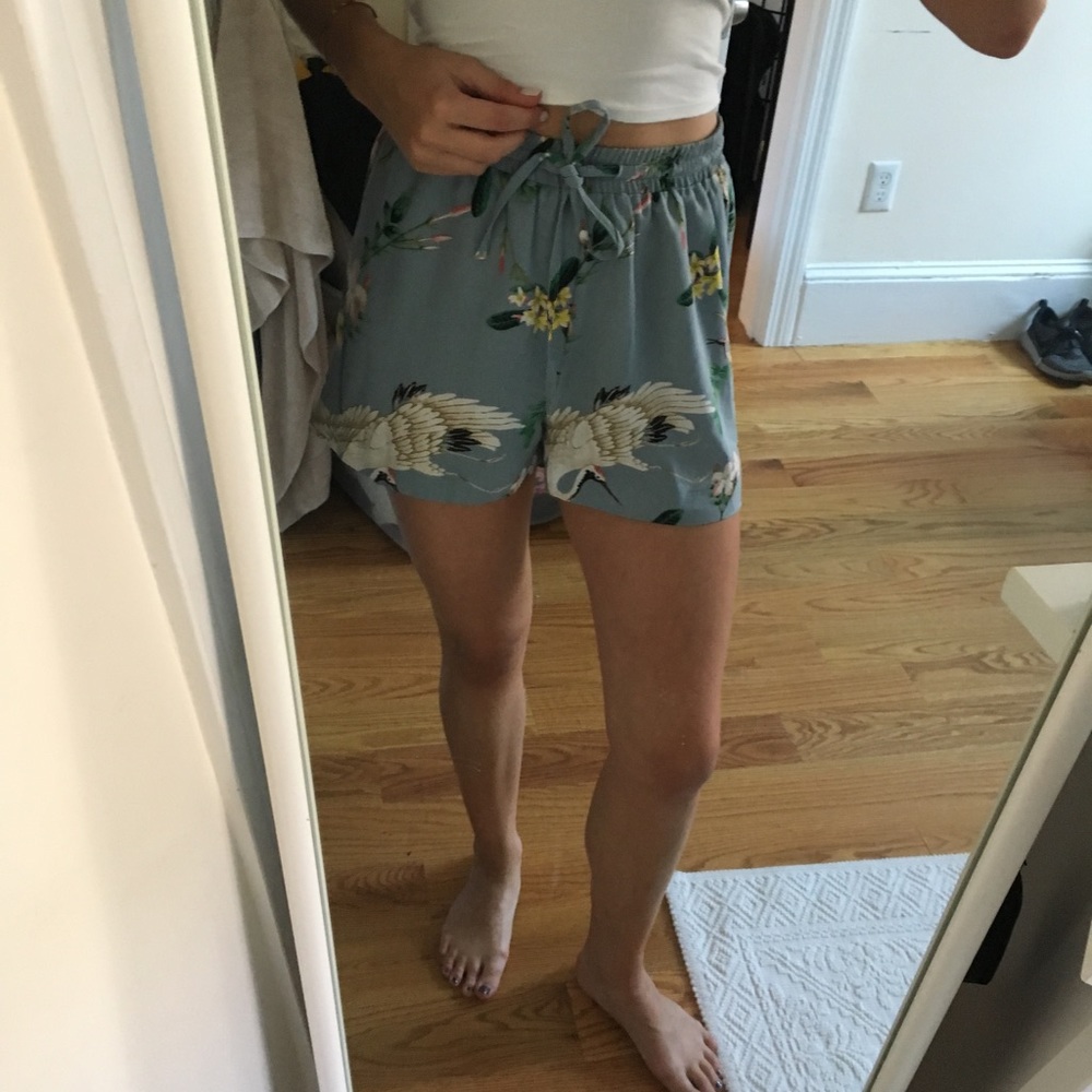 Soft printed high waist shorts