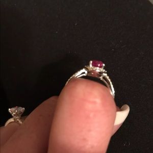 Pink CZ Sterling Silver Size 6
