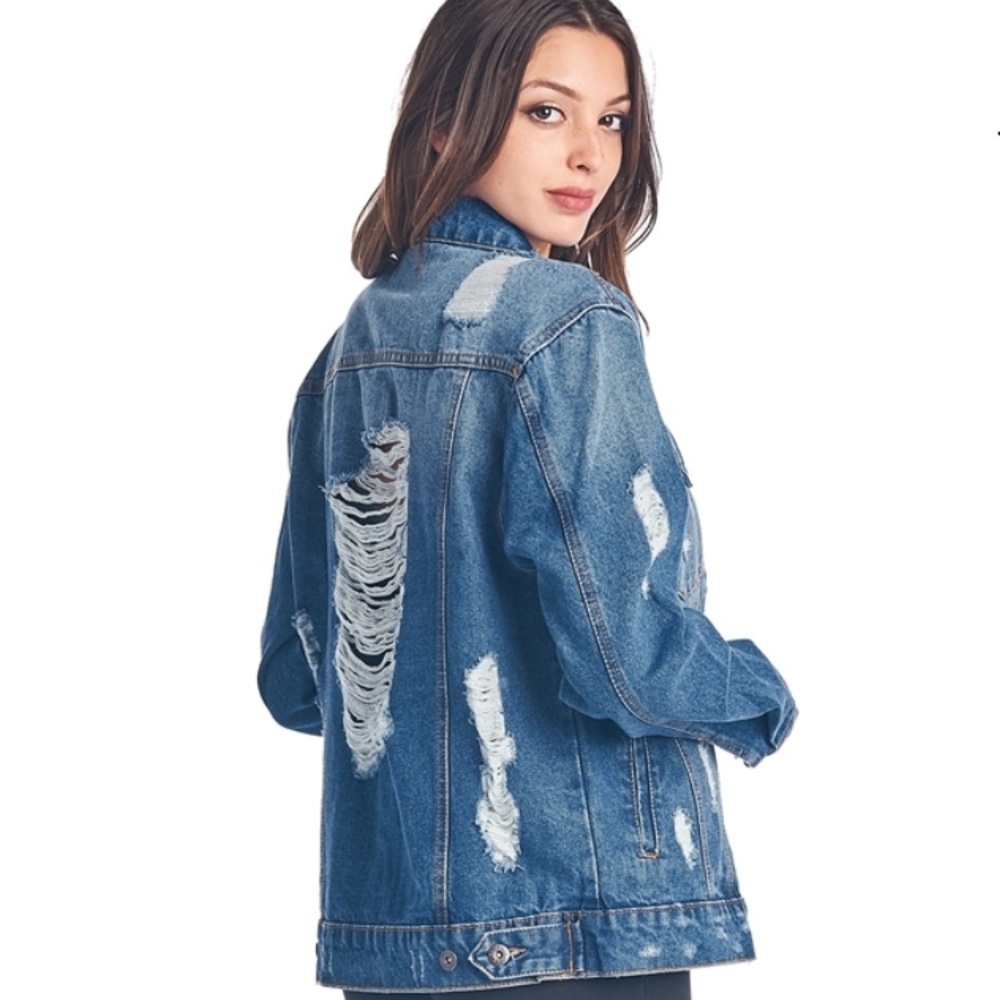 💔Only ONE Left💔 Lucy Boyfriend Denim Jacket - Picture 2 of 4