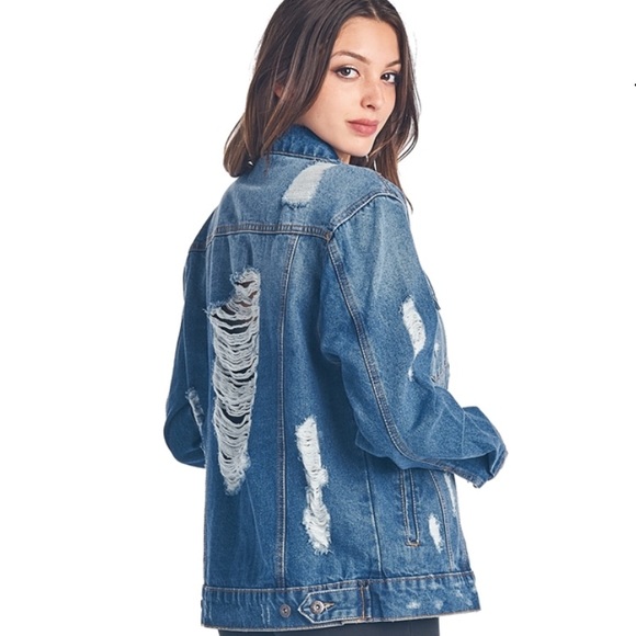 💔Only ONE Left💔 Lucy Boyfriend Denim Jacket - Picture 2 of 4