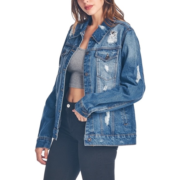 💔Only ONE Left💔 Lucy Boyfriend Denim Jacket - Picture 3 of 4