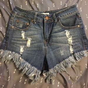 High-waisted shorts