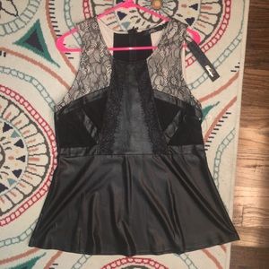 Lace patchwork peplum top