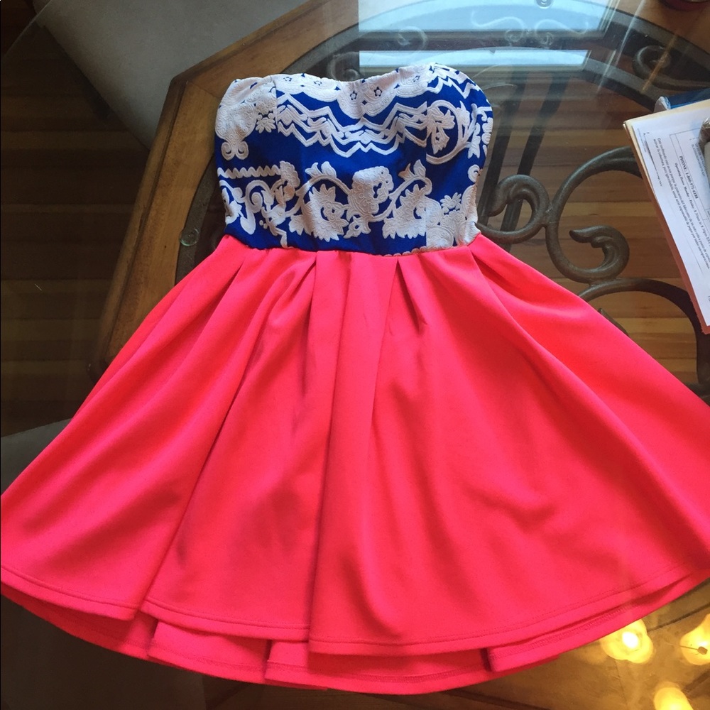 Pink and Blue mini dress