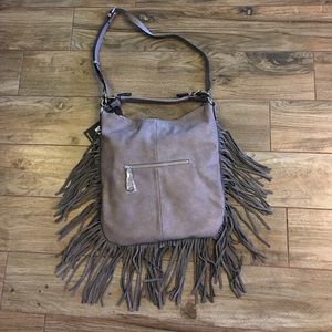 Gray leather fringe bag Gray leather fringe bag