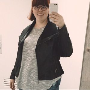 PLUS Target Mossimo Knit Faux Leather Jacket XXL