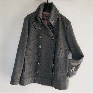 Vintage Style Woolen Classical Peacoat Satin Lined