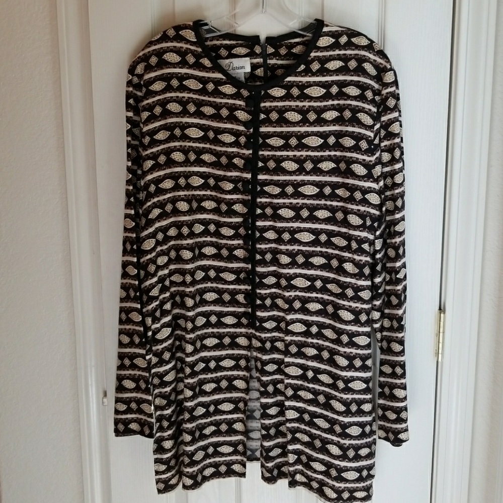 NWOT DARIAN L/S PRINT BLOUSE SZ 16