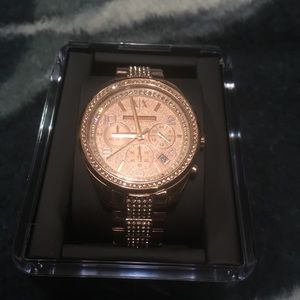 Armani Exchange women's rose gold watch