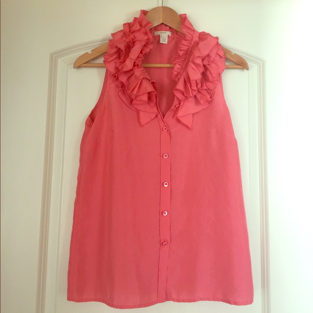 J. Crew sleeveless coral button down