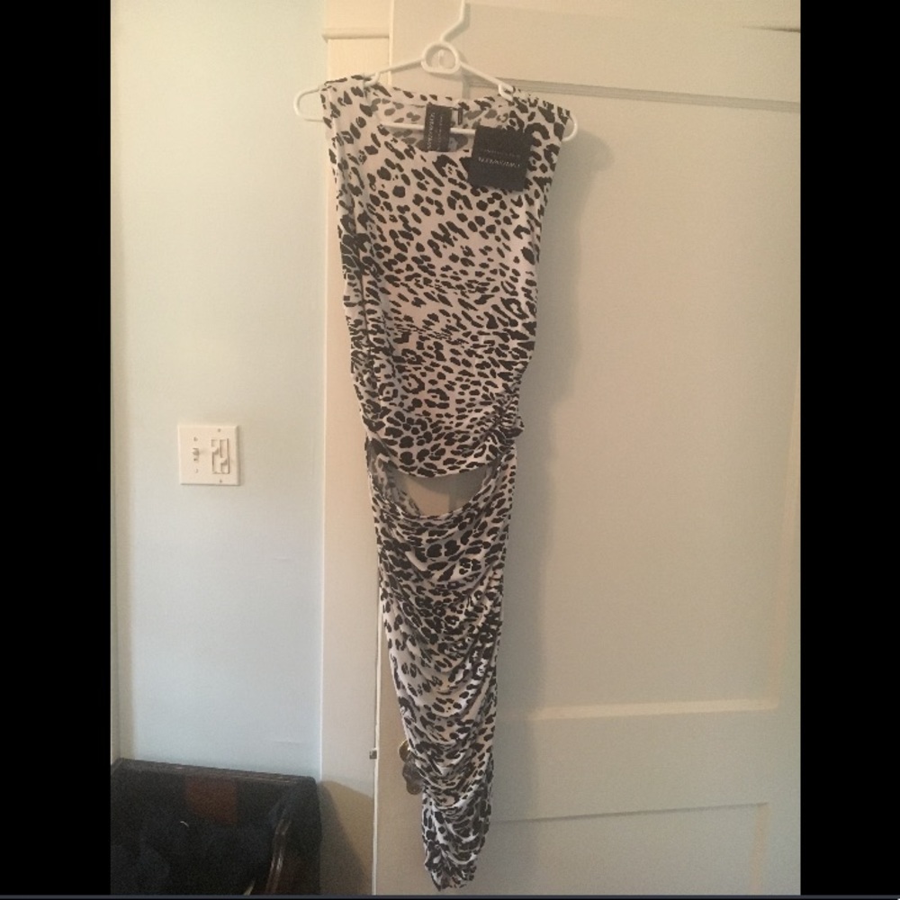 Norma Kamali animal print two piece dress