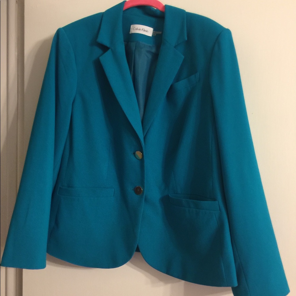 Calvin Klein Turquoise suit jacket blazer 16W