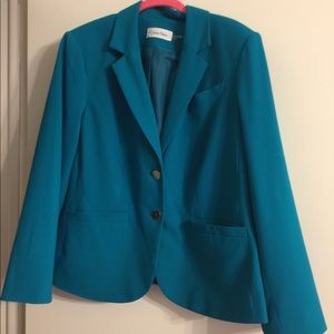 Calvin Klein Turquoise suit jacket blazer 16W