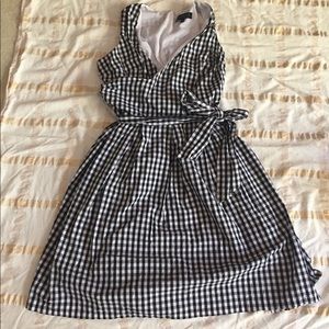 EUC Gingham check faux wrap dress EUC Gingham check faux wrap dress