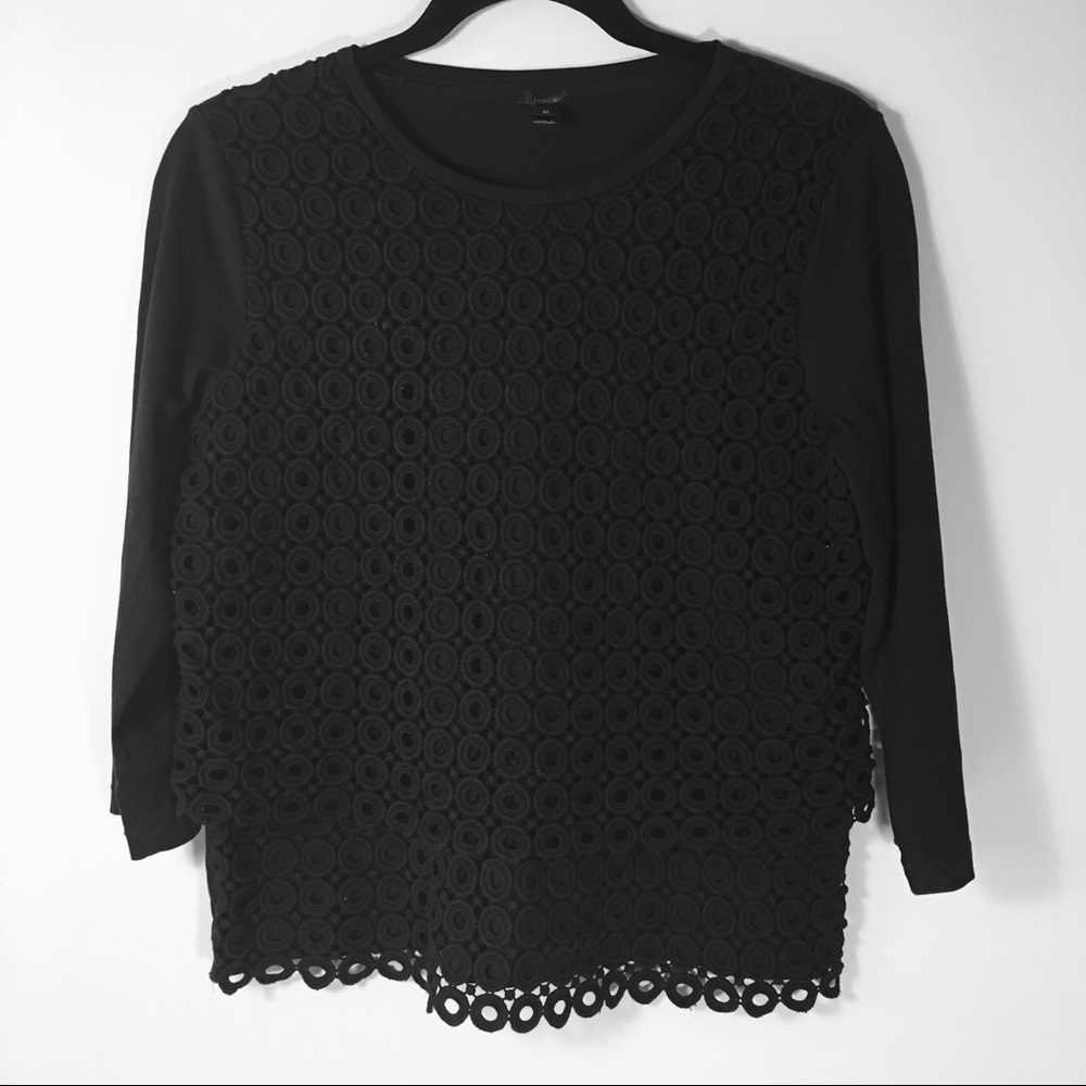 J.Crew Black Eyelet Shirt